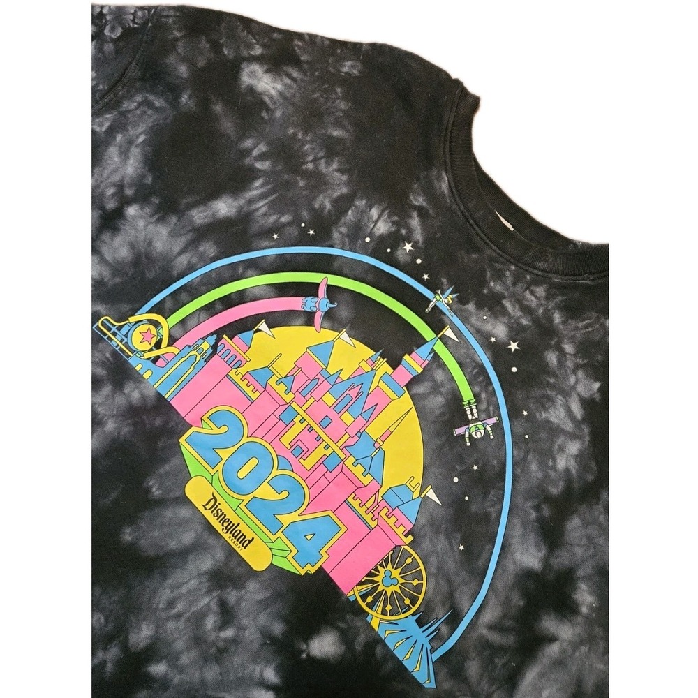 2024 Walt Disney World Tie-Dye Sweatshirt Cinderella's Castle, Buzz, Dumbo